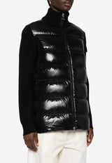 Knitted Panels Puffer Jacket