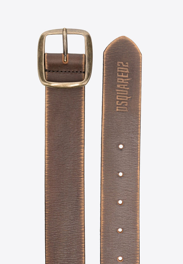 Vintage Buckled Leather Belt