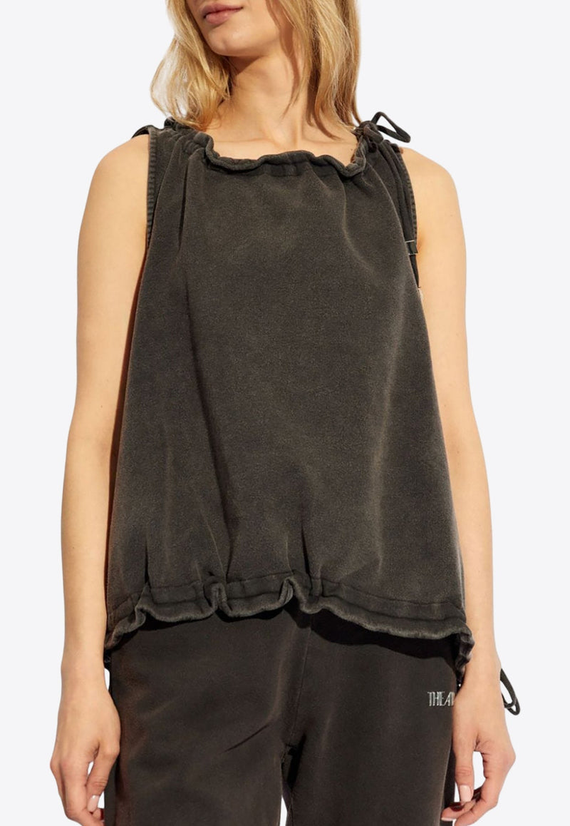 Drawstring Faded Tank Top