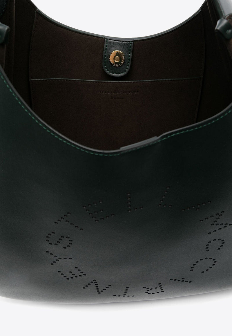 Perforated Logo Faux Leather Tote Bag