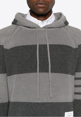 Striped Knitted Hooded Sweater