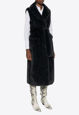 Pathos Faux-Fur Sleeveless Long Coat