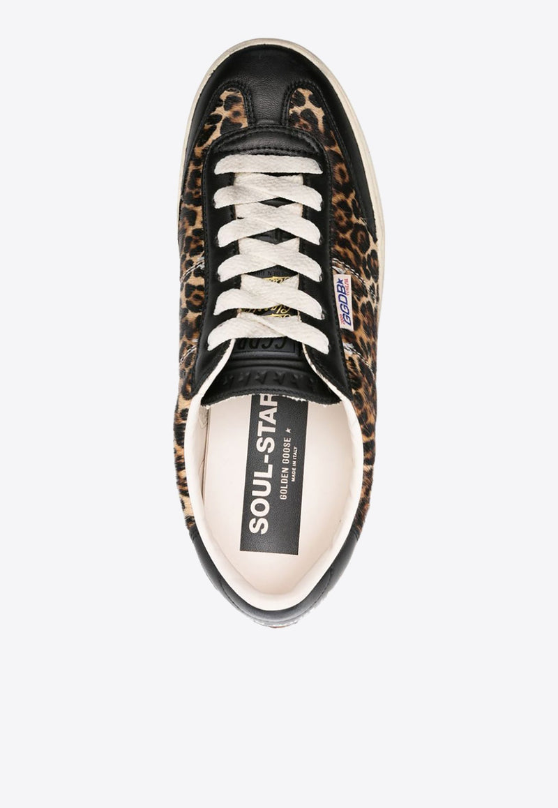 Soul Star Leopard Print Leather Sneakers