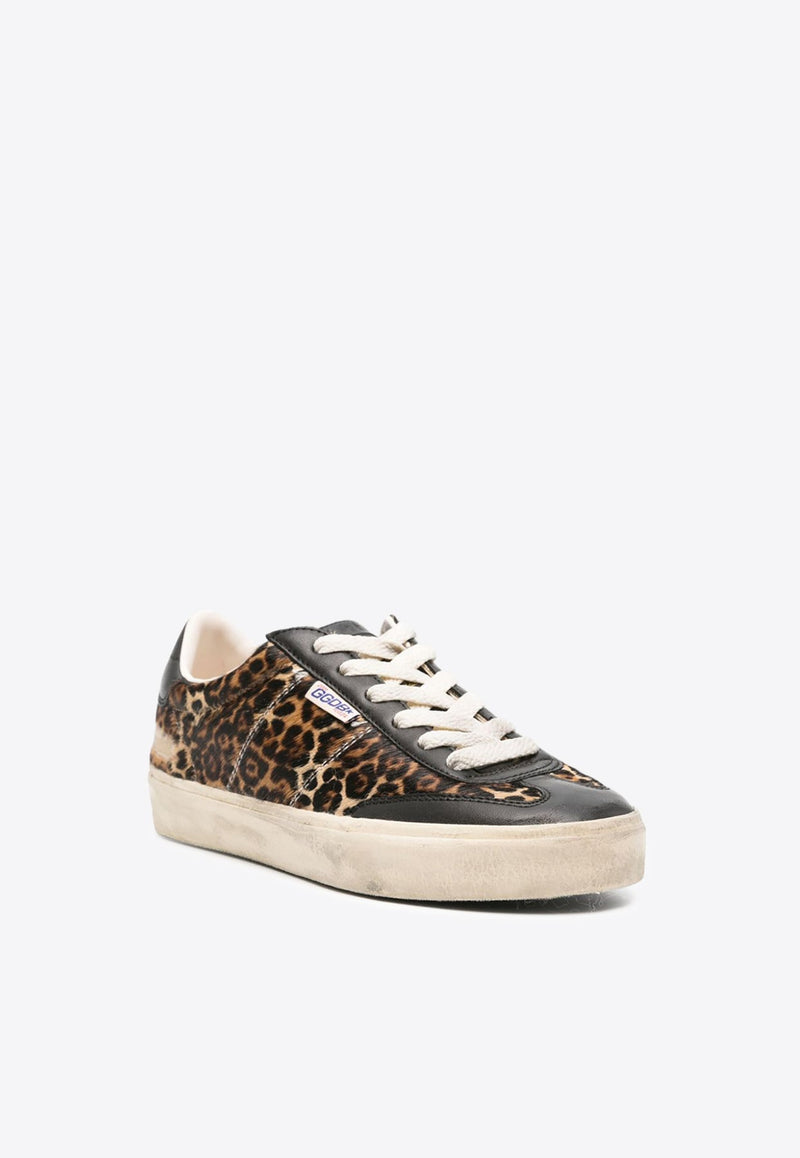 Soul Star Leopard Print Leather Sneakers