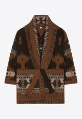 Jacquard Cashmere Fringed Cardigan