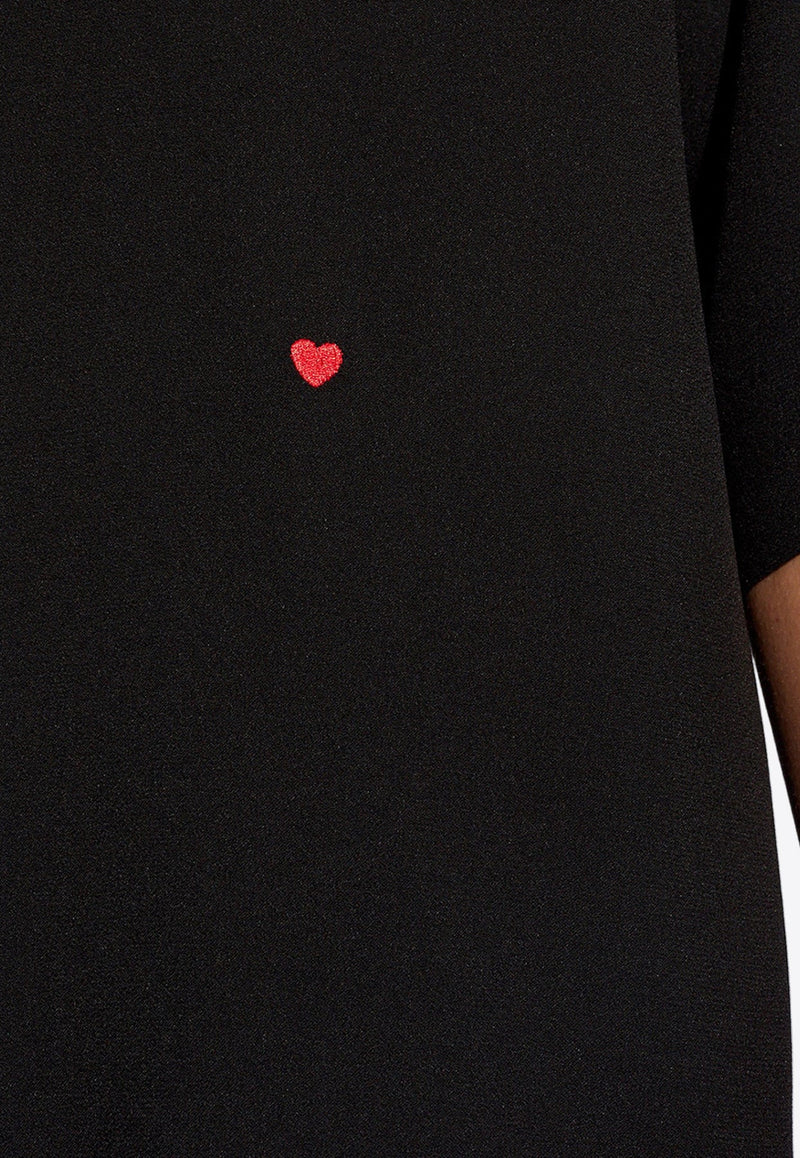 Heart Embroidered Oversized T-shirt