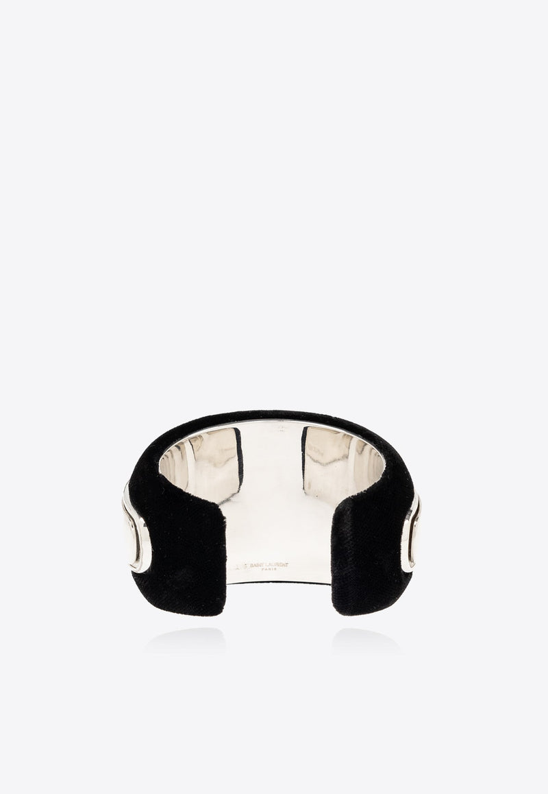 Velvet-Trimmed Open Cuff Bracelet