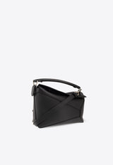 Small Puzzle Leather Top Handle Bag