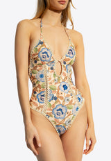 Junie Crochet-Trimmed One-Piece Floral Swimsuit