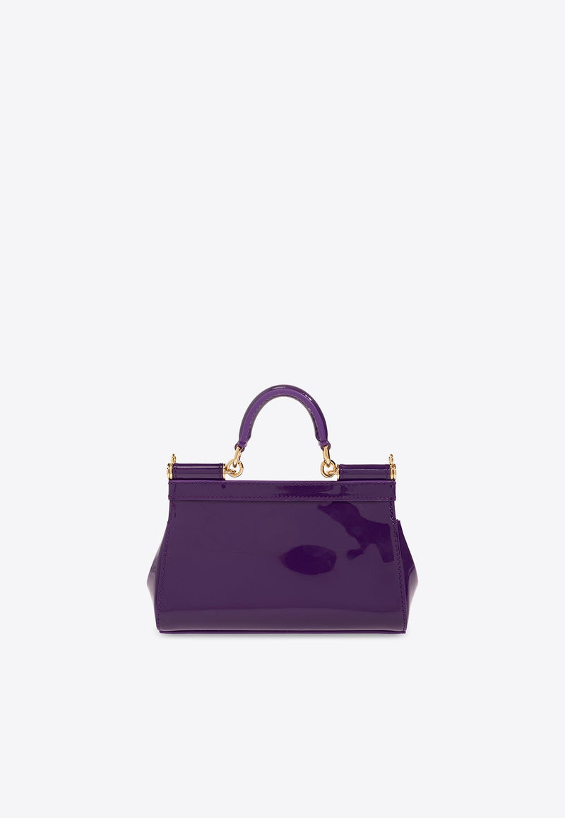 Small Sicily Top Handle Bag in Patent Leather