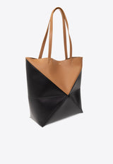 Puzzle Fold Leather Tote Bag