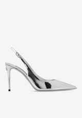 Lollo 105 Mirrored Leather Slingback Pumps