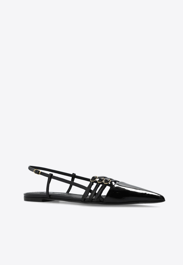 Lollo Slingback Flats in Patent Leather