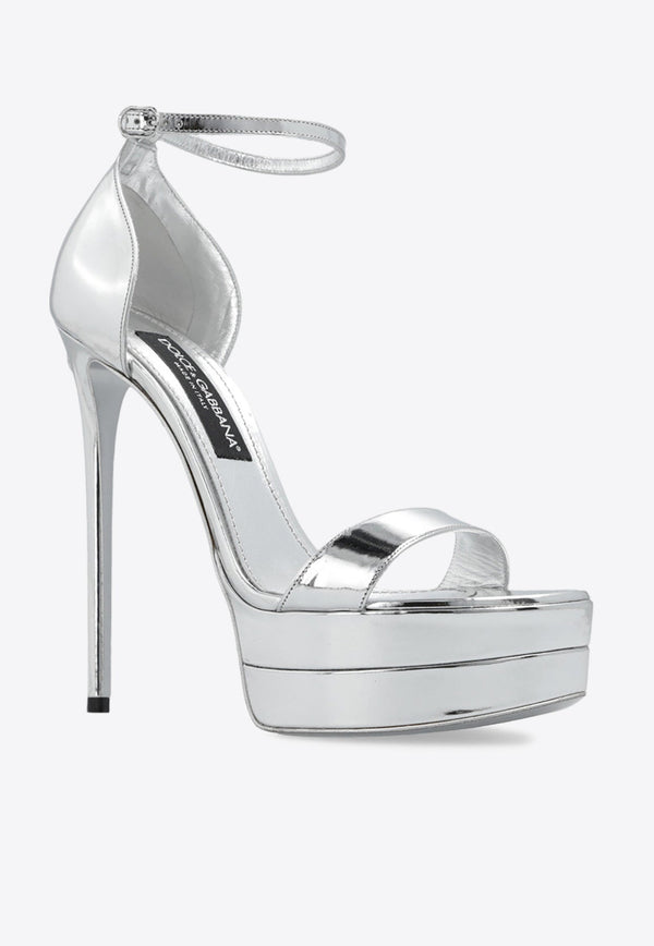 Keira 145 Metallic Leather Platform Sandals