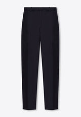 Pleated Wool Straight Pants