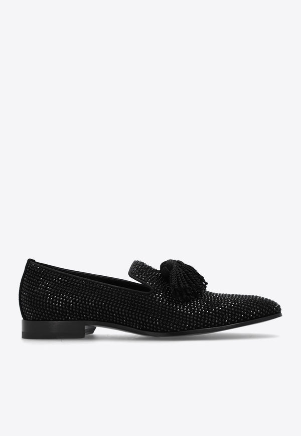 Foxley Crystal Embellished Suede Loafers