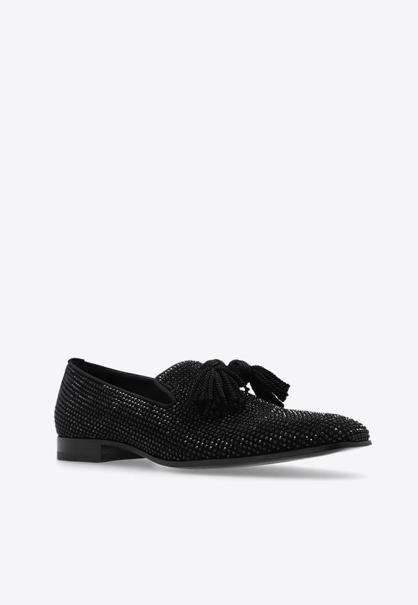 Foxley Crystal Embellished Suede Loafers