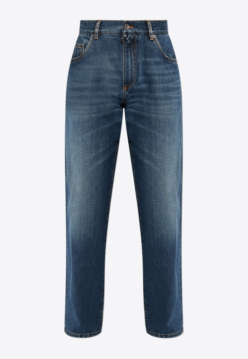 Logo Plaque Straight-Leg Jeans