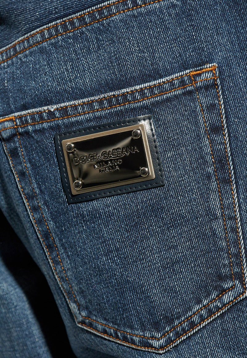 Logo Plaque Straight-Leg Jeans