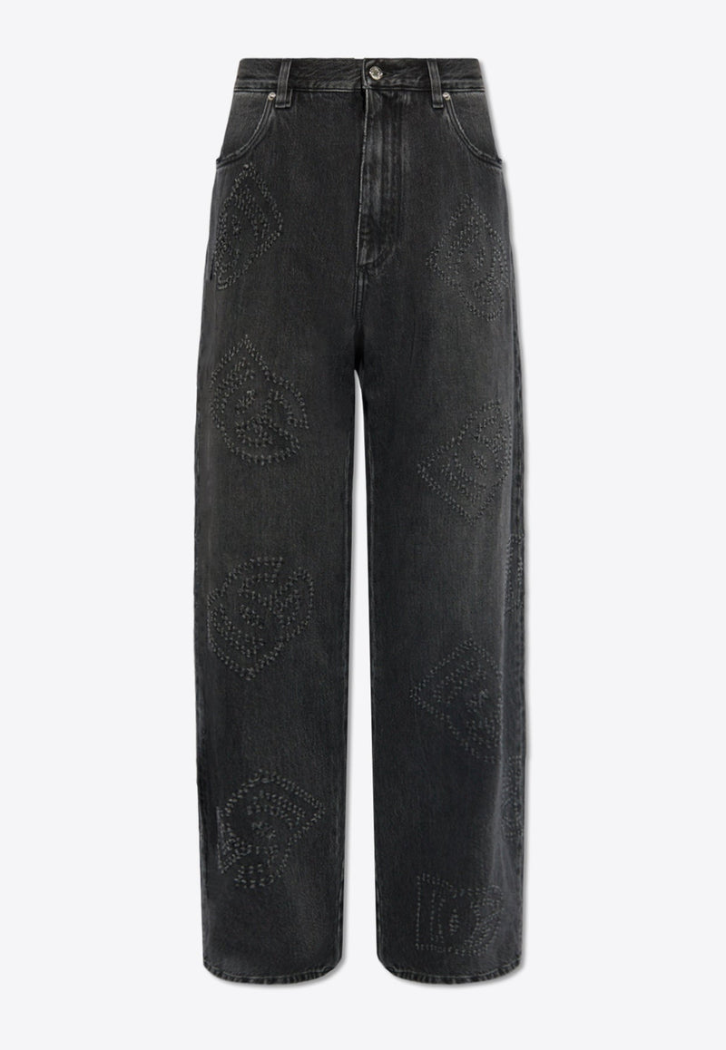 DG Logo Wide-Leg Jeans