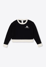 Girls DG Embroidered Crewneck Sweater