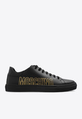 Logo Debossed Leather Sneakers