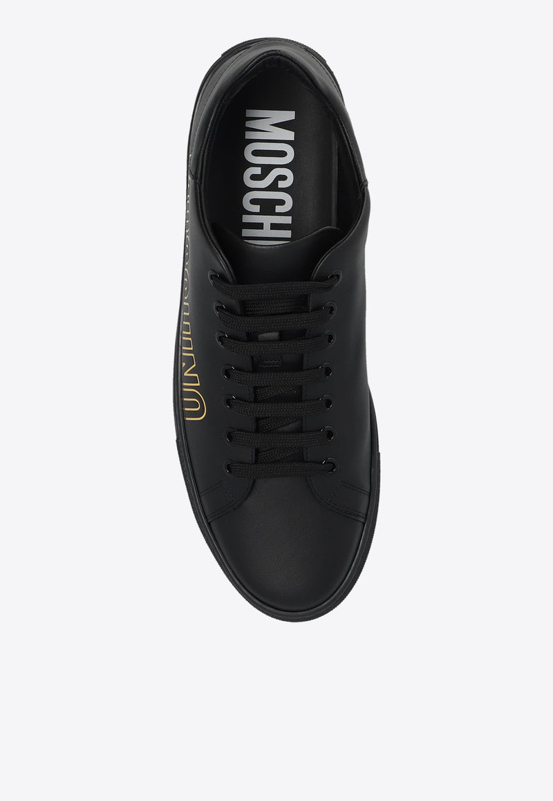 Logo Debossed Leather Sneakers