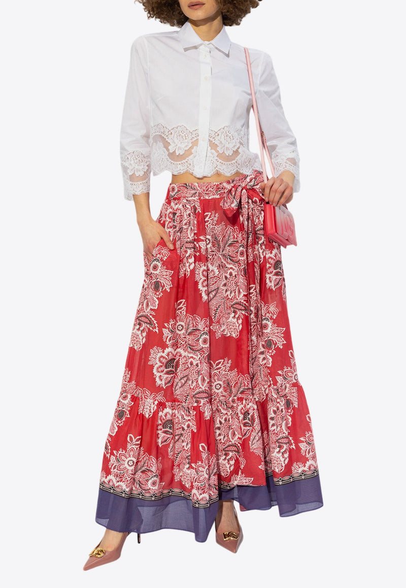 Floral Print Maxi Skirt