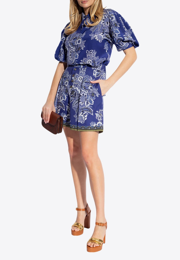 Floral Print Silk Shirt