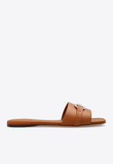 Leah Gancini Leather Flat Sandals