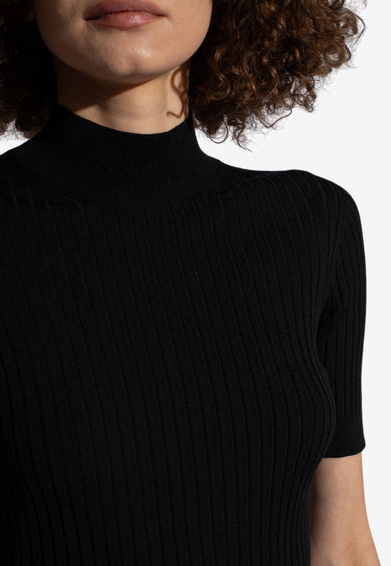 High-Neck Wool Knit Top