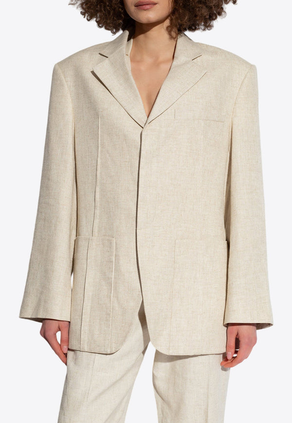 Single-Breasted Linen Blazer