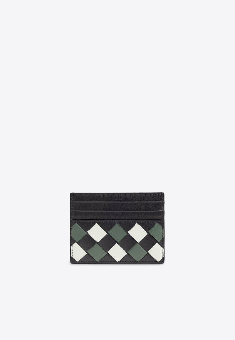 Tri-Color Intrecciato Leather Cardholder