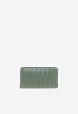 Intrecciato Leather Zip-Around Wallet