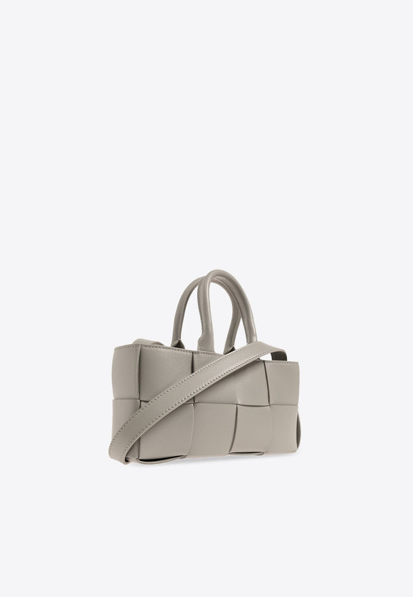 Mini Arco East-West Intrecciato Leather Tote Bag