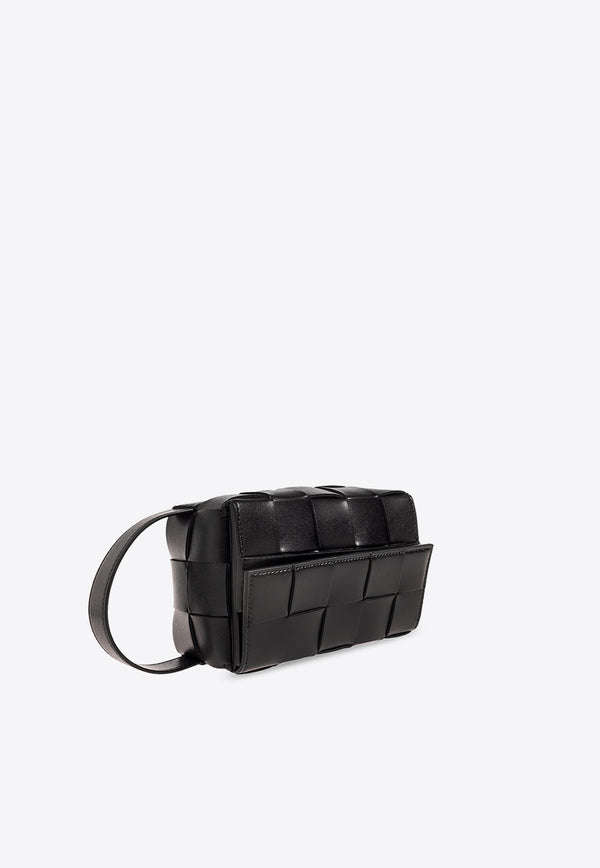 Cassette Travel Pouch Bag in Intrecciato Leather