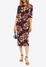 Peony Print Cady Sheath Dress