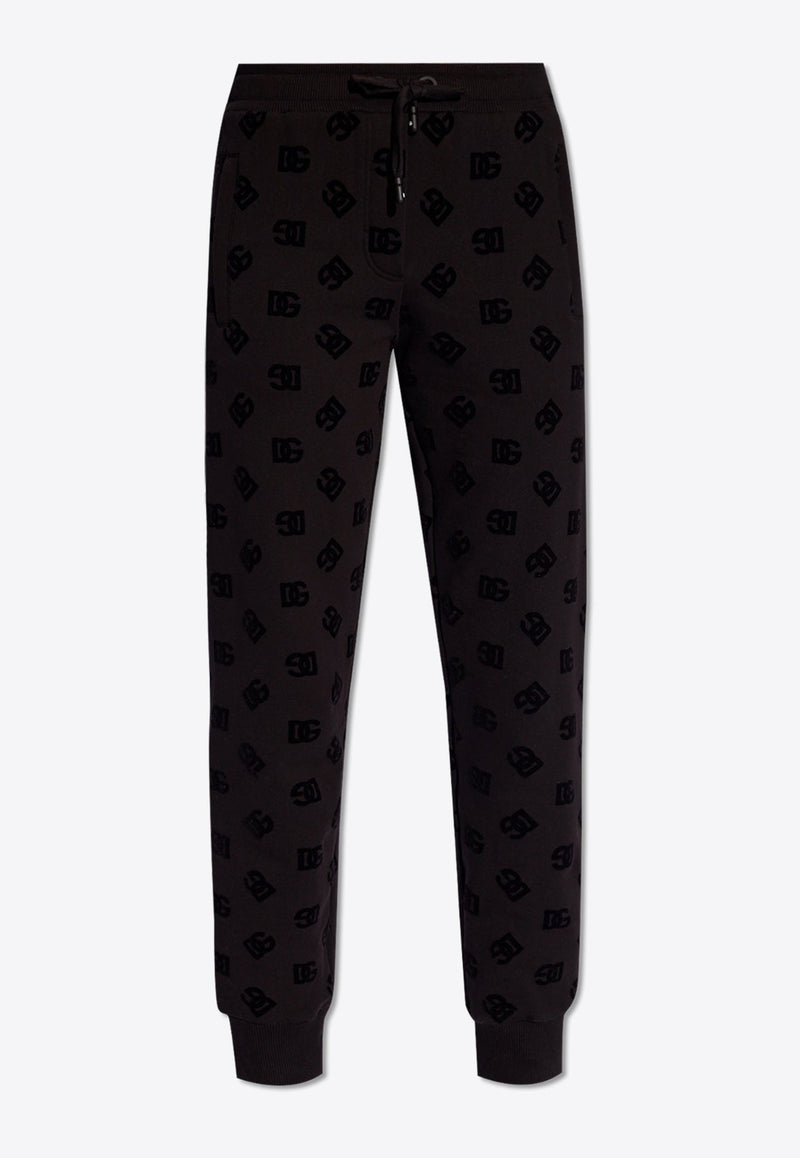 Flocked Logo Jersey Track Pants