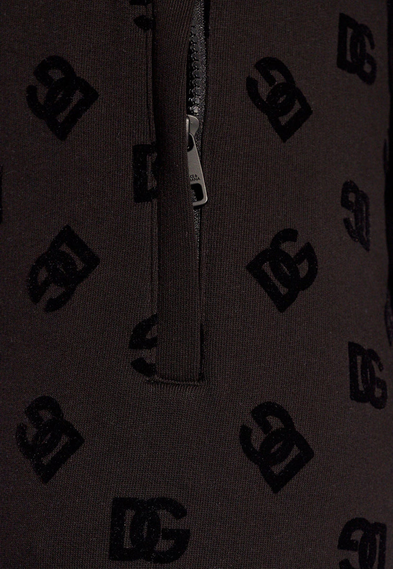 Flocked Logo Jersey Track Pants