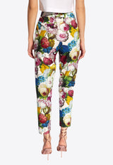 Floral Print Tapered-Leg Pants