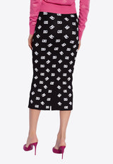 DG Logo Jacquard Midi Pencil Skirt