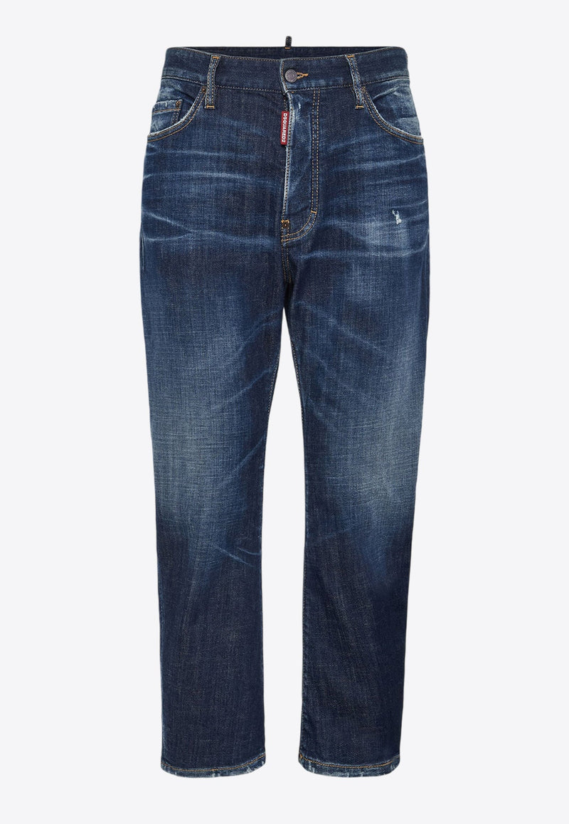 Mid-Rise Straight-Leg Jeans