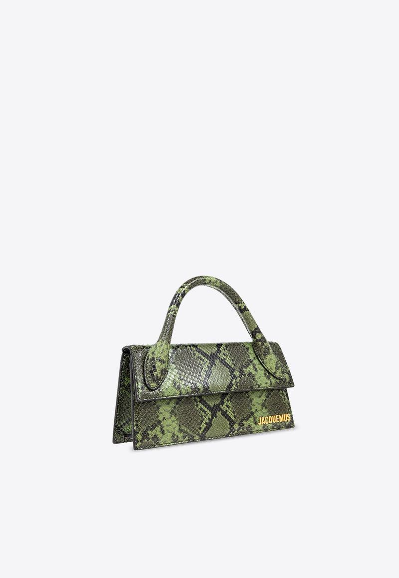 Python-Embossed Leather Le Chiquito Long Shoulder Bag