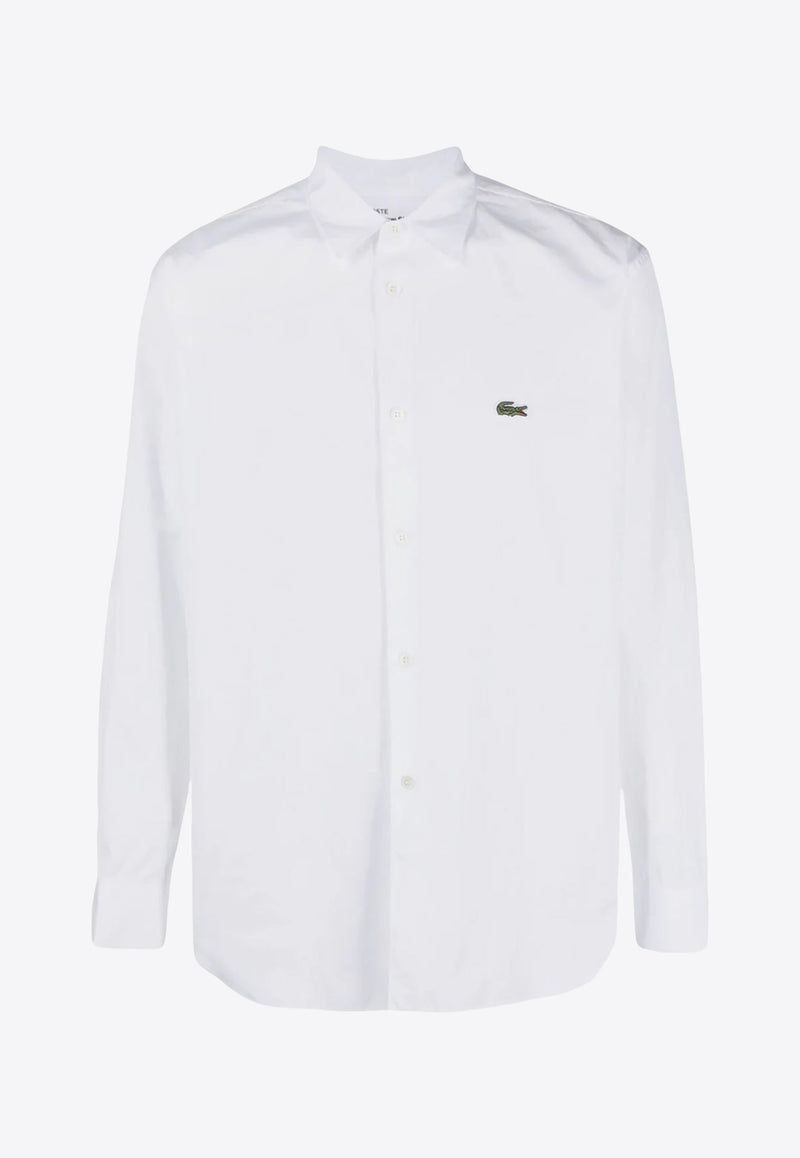 X Lacoste Logo Patch Long-Sleeved Shirt