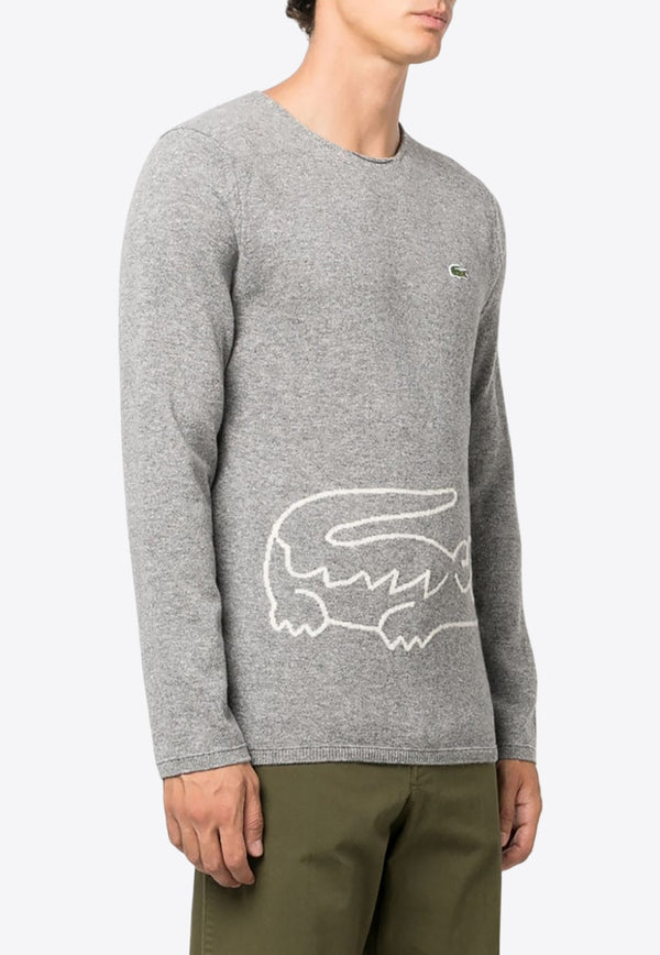 X Lacoste Intarsia Knit Logo Sweater