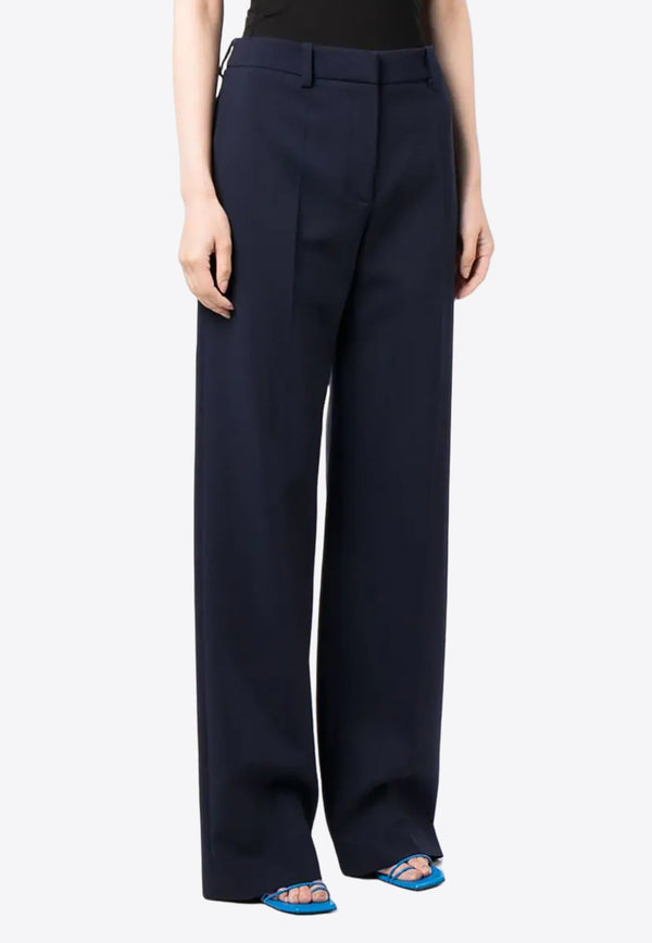 Wide-Leg Wool-Blend Pants