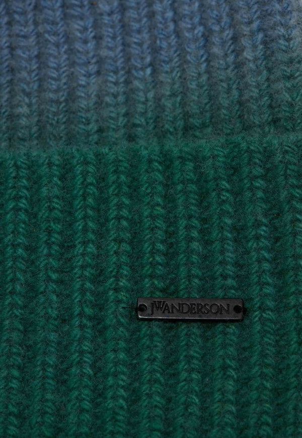 Gradient-Effect Ribbed Beanie