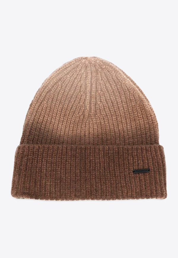 Gradient-Effect Ribbed Beanie