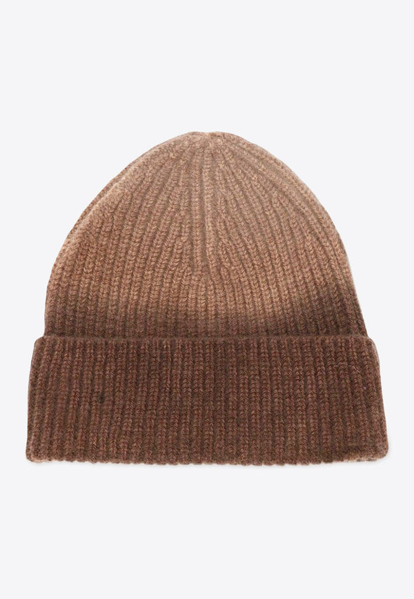 Gradient-Effect Ribbed Beanie