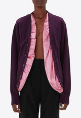 Satin-Lined Wool Cardigan